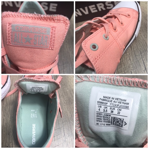 NWT Converse Ctas Madison OX Pale Coral J/W - Picture 7 of 7